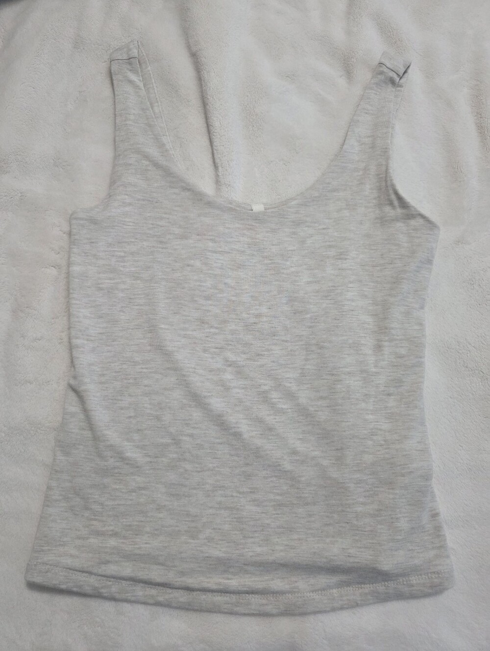 BE COOL Oatmeal Light Heather Gray Scoop Neck Stretch Tank Top Medium